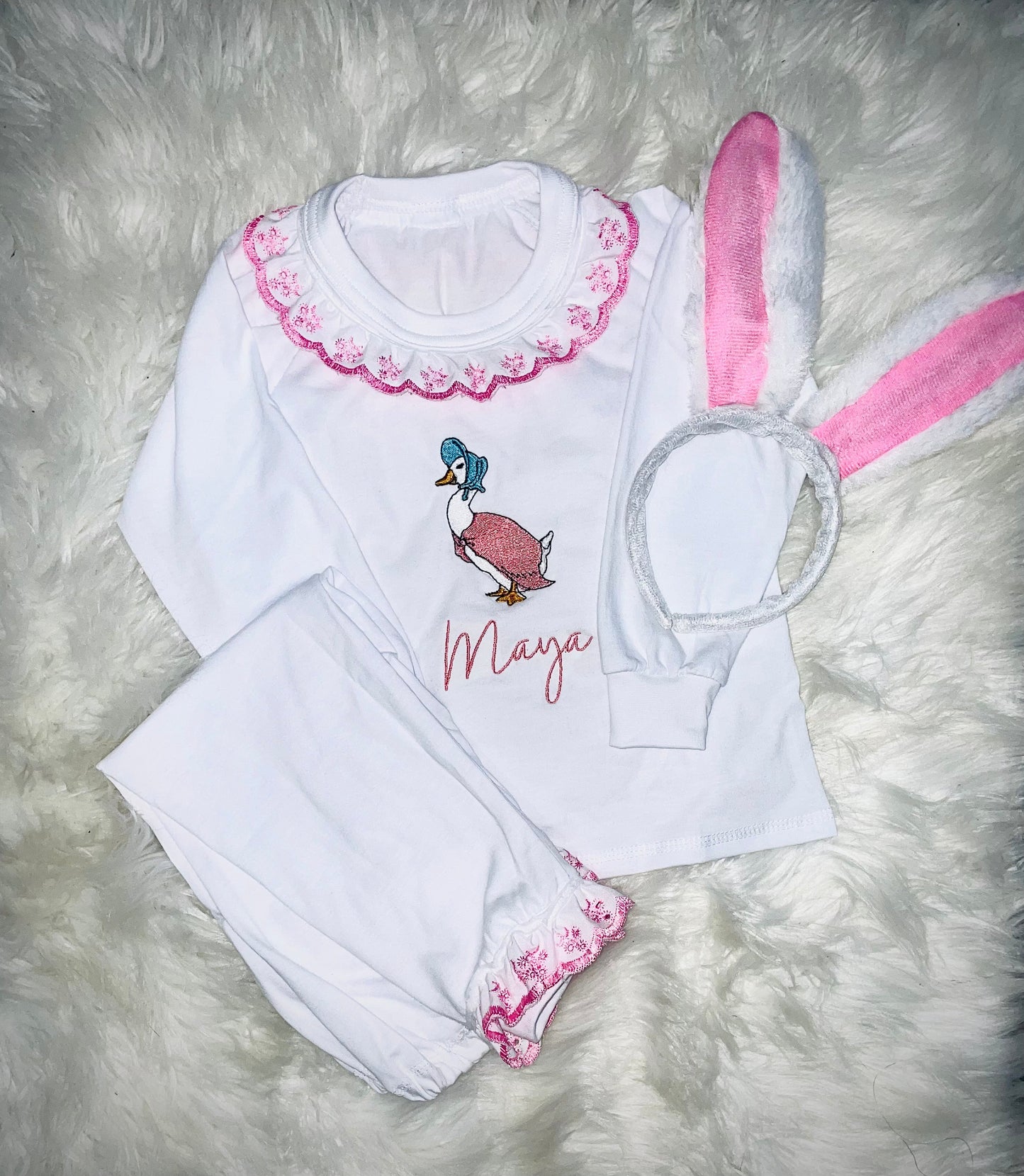 Embroidered Easter Pjs