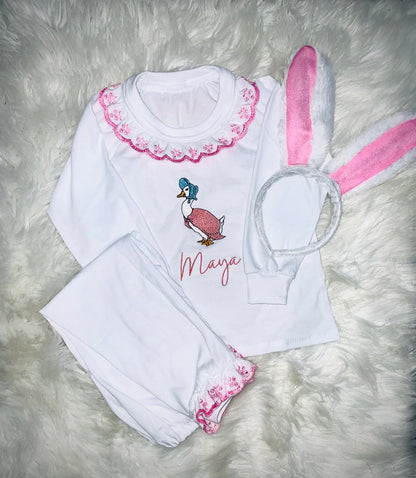 Embroidered Frilly Easter Pjs