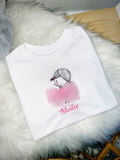 Embroidered Ballerina Tutu T-Shirt