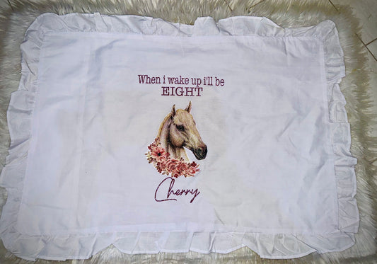 Personalised frilly pillow case