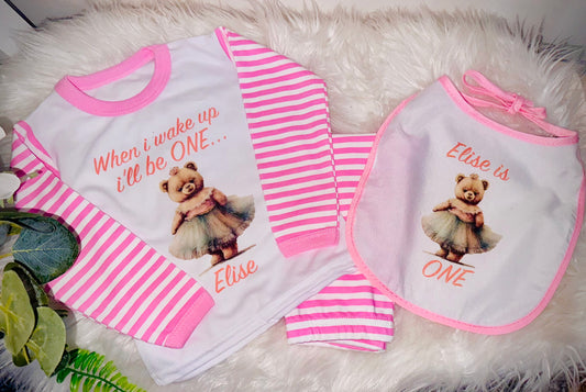 Pink Stripe Birthday Pjs