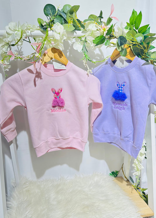 Fluffy bunny pastel Easter sweater