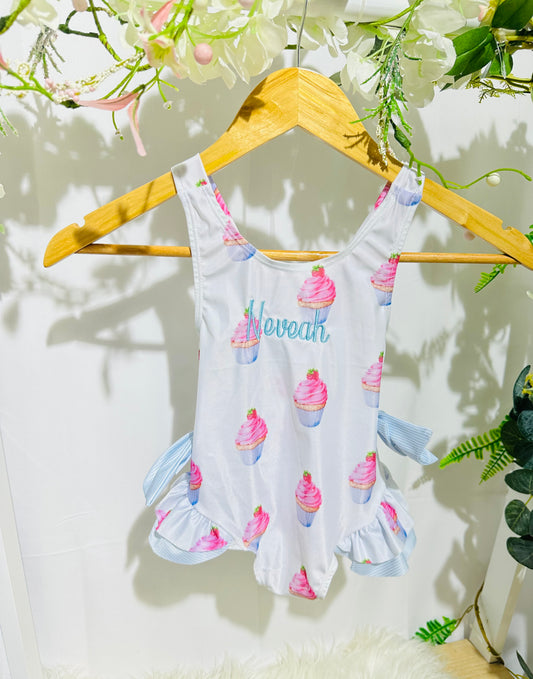 Embroidered Frill Cupcake Swimsuit